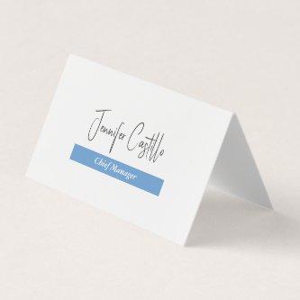 Plain Blue Black White Minimalist Calligraphy