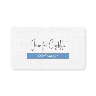 Plain Blue Black White Minimalist Calligraphy