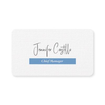 Plain Blue Black White Minimalist Calligraphy