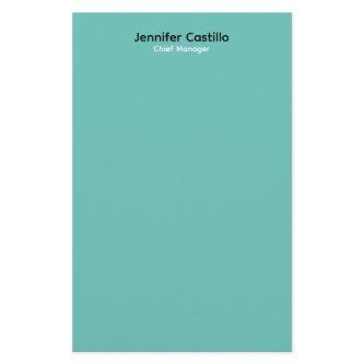 Plain Blue Black White Minimalist Modern Stationery