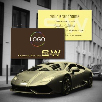 Plain Coffee Brown Cream with Monogram and Logo
