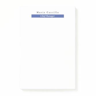 Plain Elegant Blue White Minimalist Design Post-it Notes