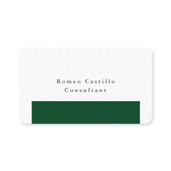 Plain Elegant Forest Green White Minimalist Design