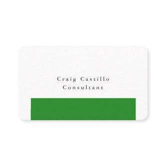 Plain Elegant Forest Green White Minimalist Modern