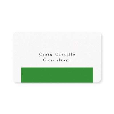 Plain Elegant Forest Green White Minimalist Modern