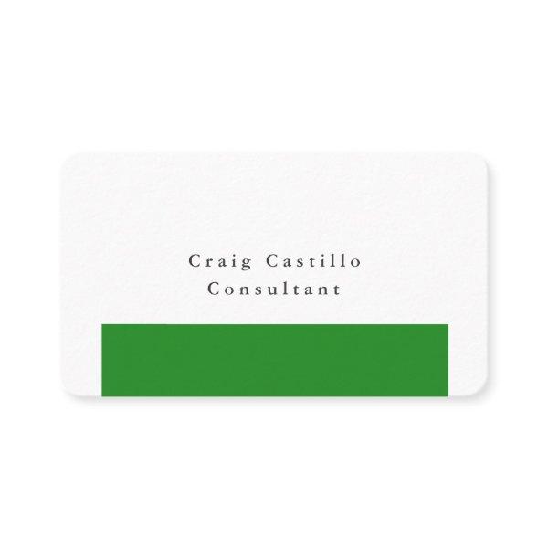 Plain Elegant Forest Green White Minimalist Modern