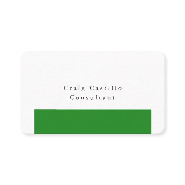 Plain Elegant Forest Green White Minimalist Modern