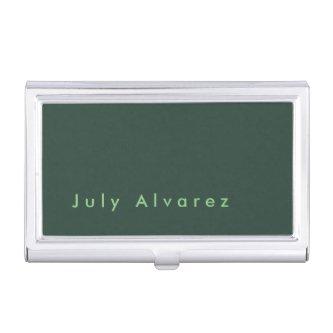 Plain Elegant Greyish Green Minimalist Add Name  Case