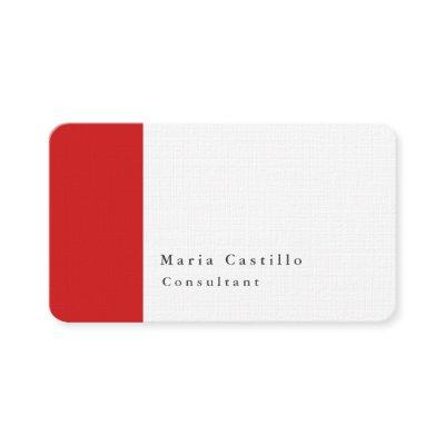 Plain Elegant Modern Minimalist Design Red White