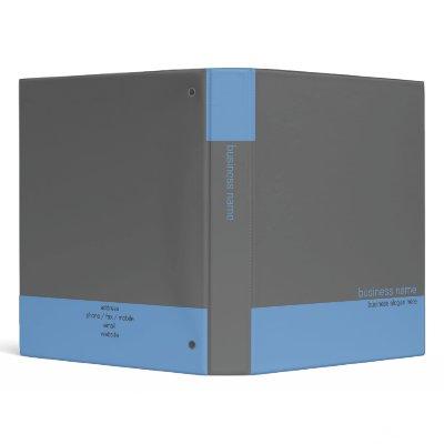 Plain Elegant Modern Simple Blue / Grey Stripe Binder