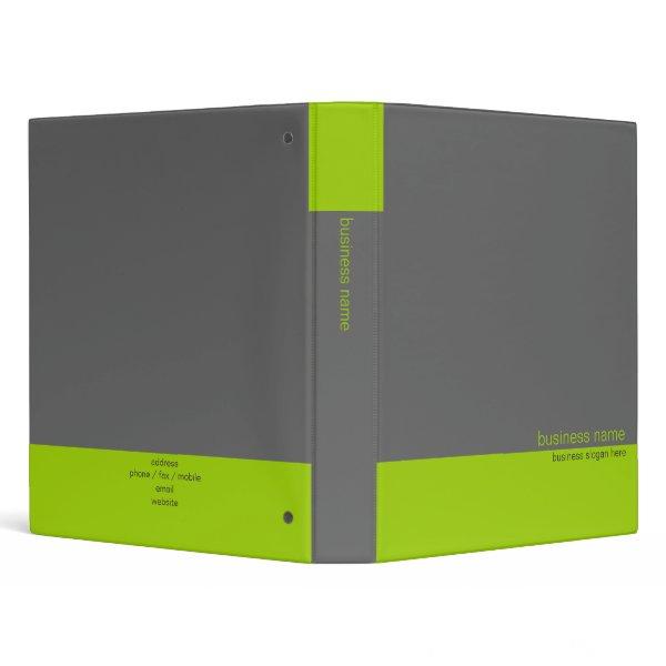 Plain Elegant Modern Simple Green / Grey Stripe Binder