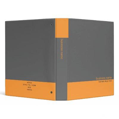 Plain Elegant Modern Simple Orange / Grey Stripe Binder