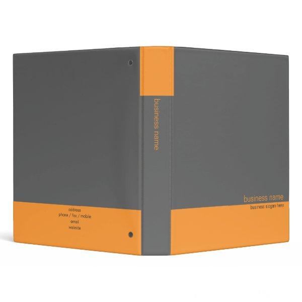 Plain Elegant Modern Simple Orange / Grey Stripe Binder