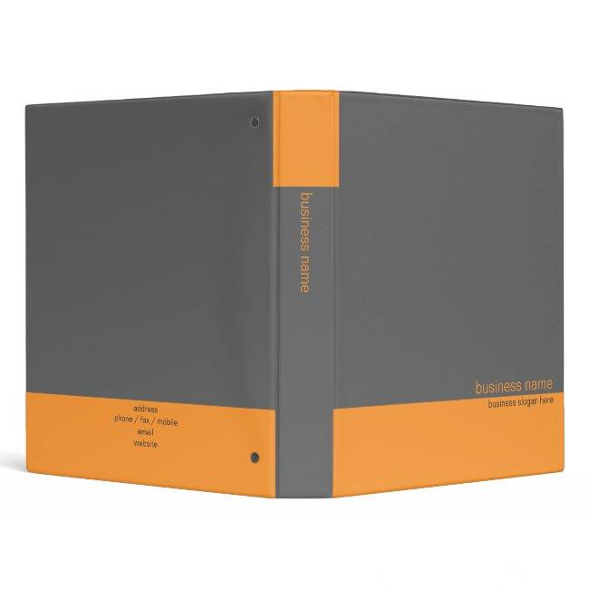Plain Elegant Modern Simple Orange / Grey Stripe Binder