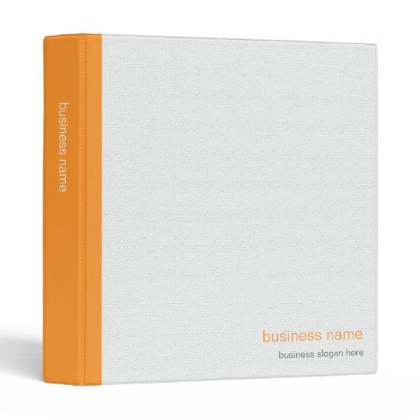 Plain Elegant Modern Simple Orange Stripe on White 3 Ring Binder