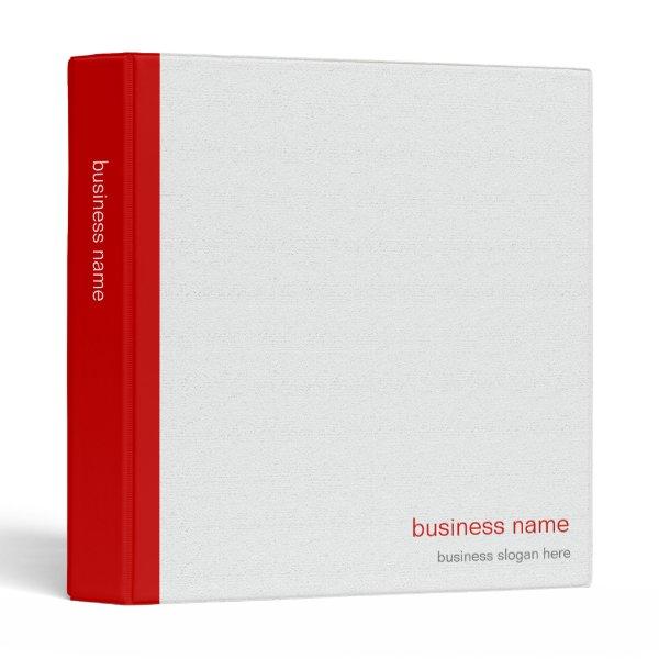 Plain Elegant Modern Simple Red Stripe on White Binder