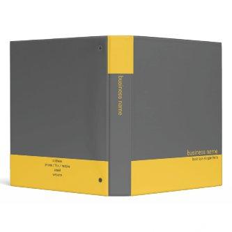Plain Elegant Modern Simple Yellow / Grey Stripe Binder