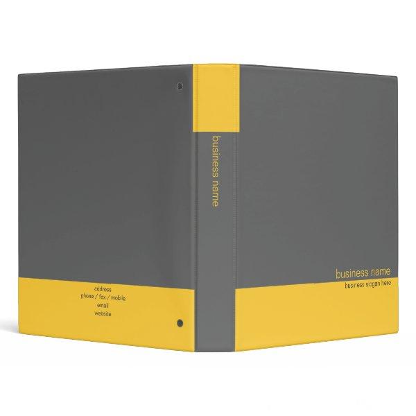 Plain Elegant Modern Simple Yellow / Grey Stripe Binder
