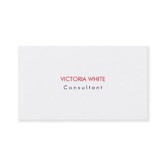 Plain Elegant Modern White Red Grey Minimalist