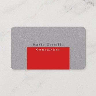Plain Elegant Red Grey Modern Minimalist Design
