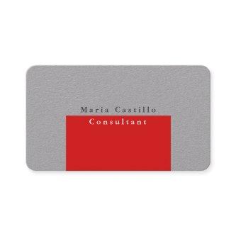 Plain Elegant Red Grey Modern Minimalist Design