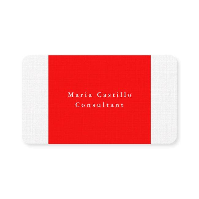 Plain Elegant Red White Minimalist Modern