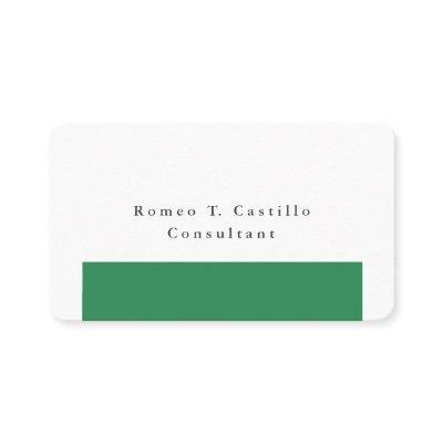 Plain Elegant Sea Green White Minimalist Design