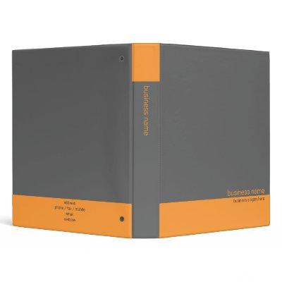 Plain Elegant Simple Orange / Grey Stripe Binder