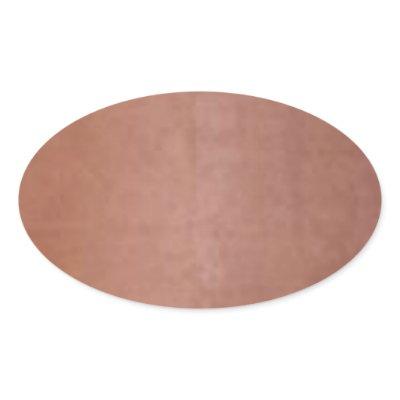 Plain Golden Copper Brown Oval Sticker