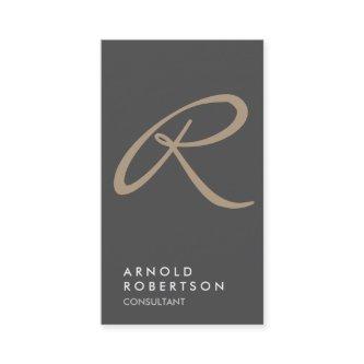 Plain Gray Beige Trendy Monogram