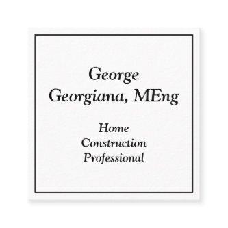 Plain Home Construction Professional Profile Card