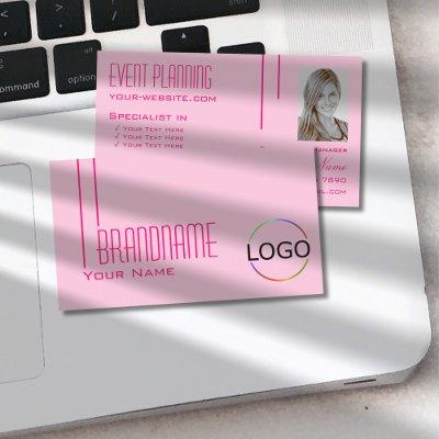 Plain Light Baby Pink with Logo and Photo Simple