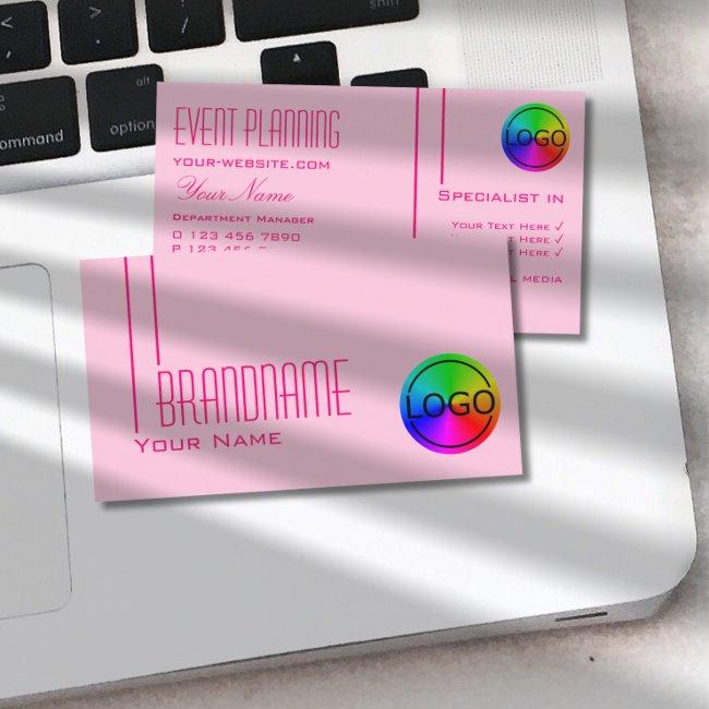 Plain Light Baby Pink with Logo Simple and Modern