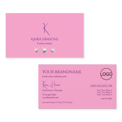 Plain Light Pink with Monogram Logo and Jewels