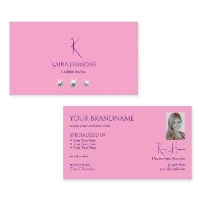 Plain Light Pink with Monogram Photo and Jewels