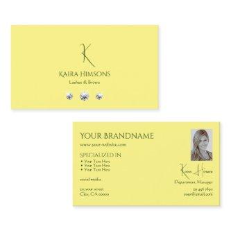 Plain Light Yellow with Monogram Photo and Jewels
