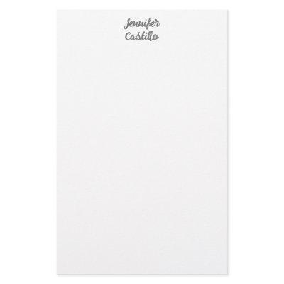 Plain Minimalist Classical Calligraphy Name Stationery
