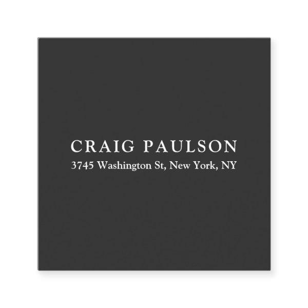 Plain Minimalist Elegant Classical Dark Grey Enclosure Card