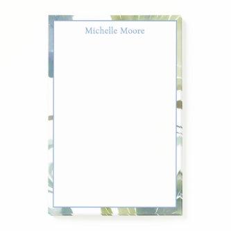 Plain Modern Minimalist Name Floral Post-it Notes