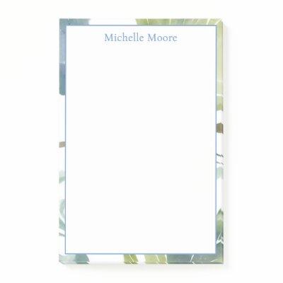 Plain Modern Minimalist Name Floral Post-it Notes