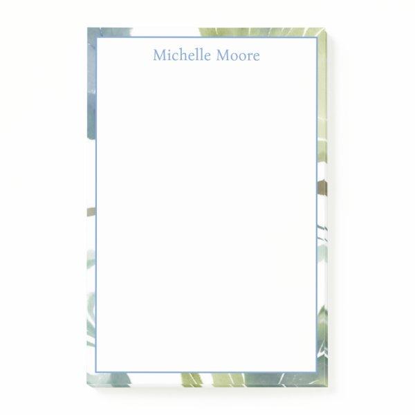 Plain Modern Minimalist Name Floral Post-it Notes