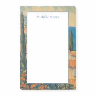 Plain Modern Minimalist Name Landscape Watercolor Post-it Notes