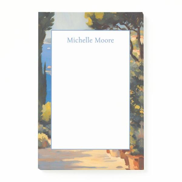 Plain Modern Minimalist Name Landscape Watercolor Post-it Notes