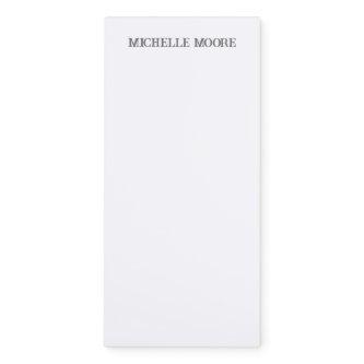 Plain Modern Minimalist Name Magnetic Notepad