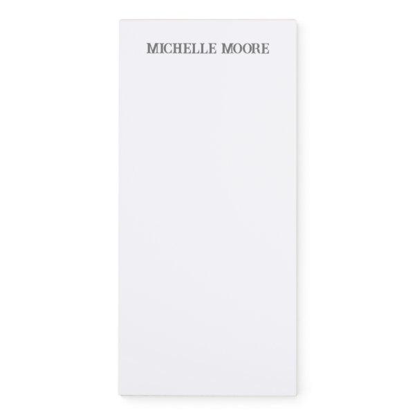 Plain Modern Minimalist Name Magnetic Notepad