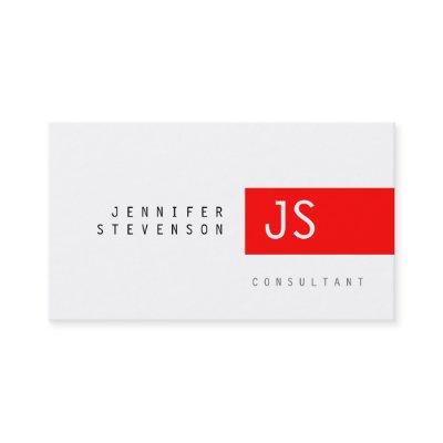 Plain Monogram Red White Clean