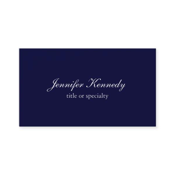 Plain Navy Blue Simple Classical Handwriting