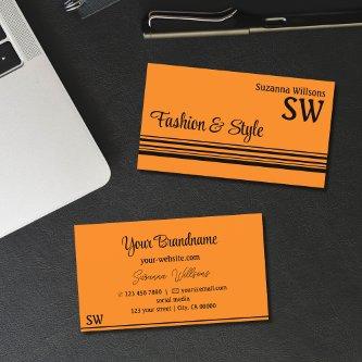 Plain Orange Black Stripes with Monogram Stylish