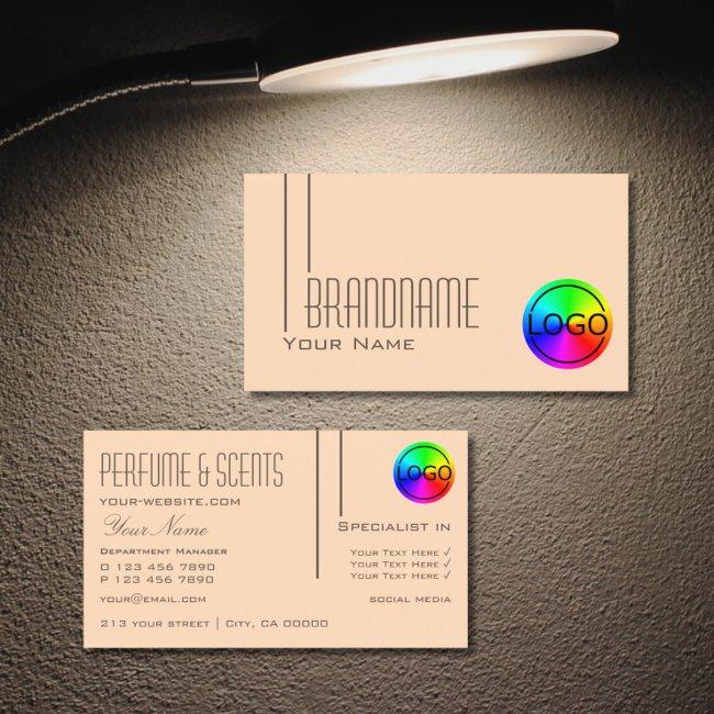 Plain Pastel Peach with Logo Professional Modern