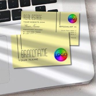 Plain Pastel Yellow with Logo Professional Modern